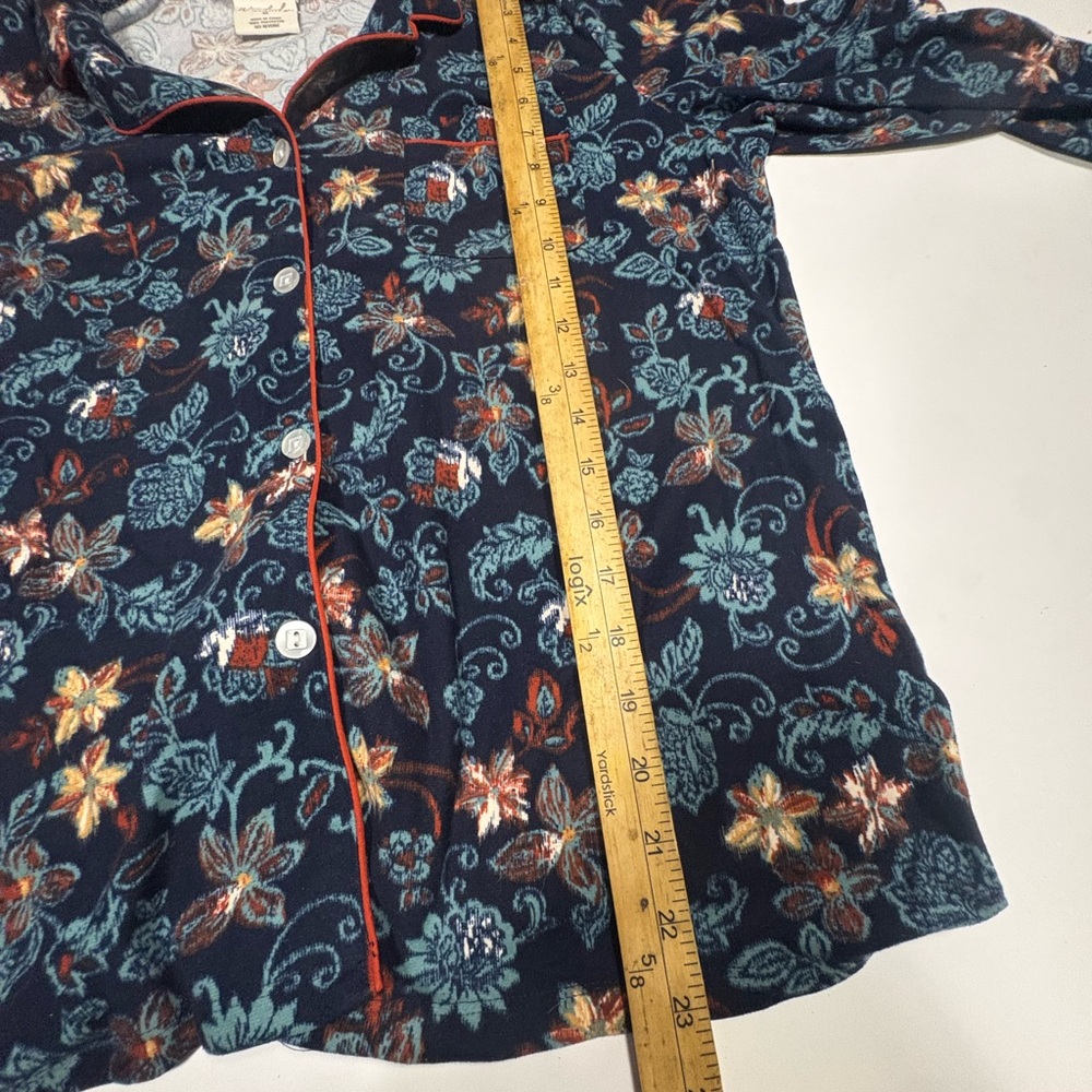 Wonderly Intimates a button-down pajama top floral print contrasting piping med - Picture 8 of 9